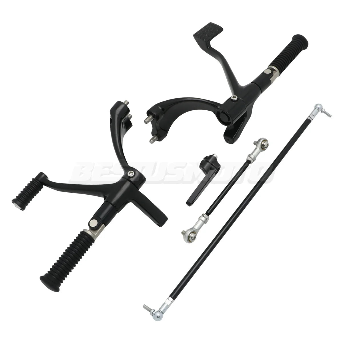 Kit complet commandes avancées CNC, repose-pieds, biellettes et leviers pour Harley-Davidson Sportster XL 48, 883, 1200, SuperLow 2004-2013 – photo 7/16