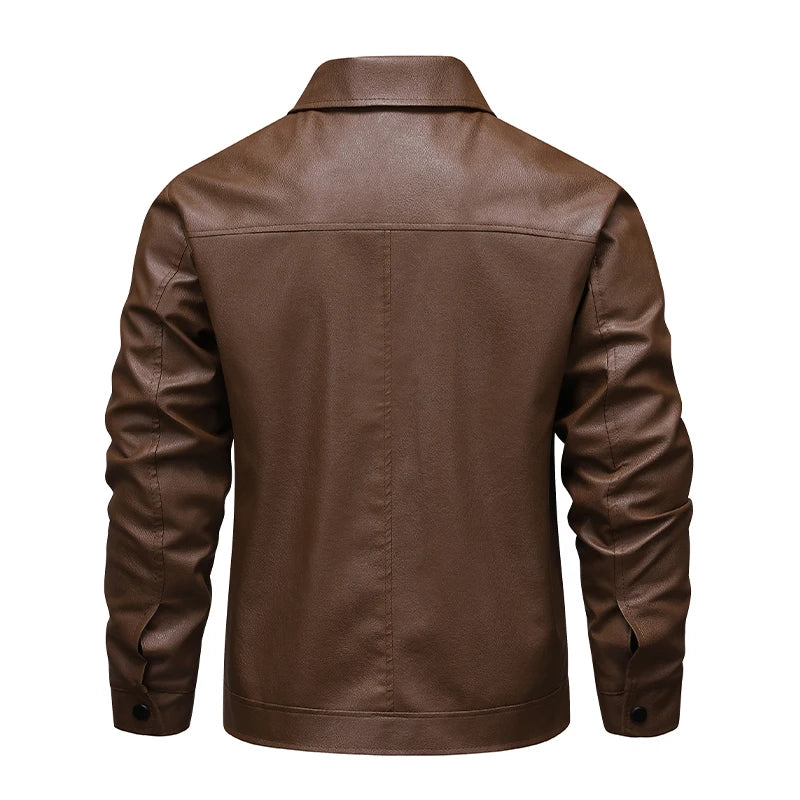Blouson biker en simili cuir noir - vue - vue 4