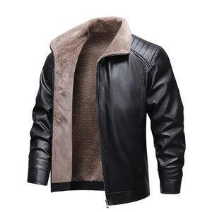Blouson biker en simili cuir doublé polaire - vue - vue 6