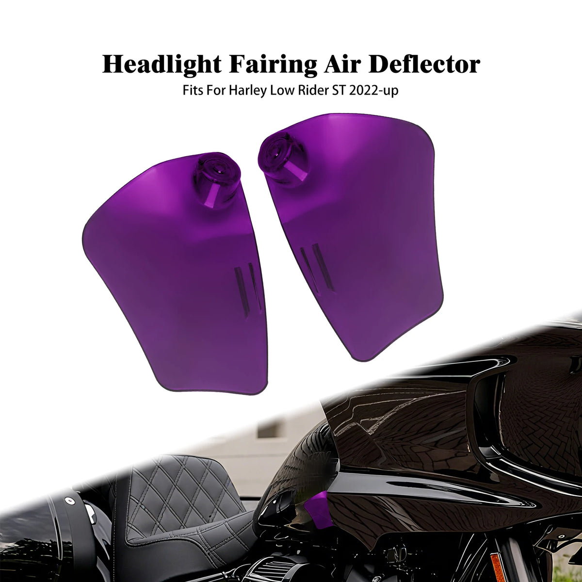 Déflecteurs d'air latéraux colorés pour phare de Harley-Davidson Low Rider ST - vue 10