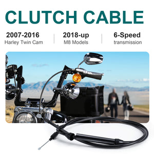 Câble d'Embrayage Inox - Harley-Davidson Touring, Dyna et Softail (Twin Cam 2007-2016 et Milwaukee-Eight 2018+) – photo 2/18