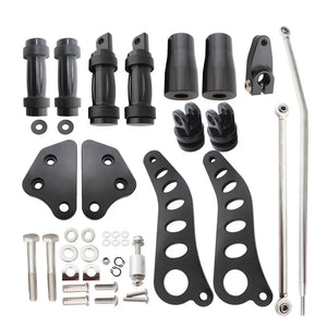 Kit commandes avancées, repose-pieds, leviers et biellettes en aluminium usiné pour Harley-Davidson Dyna Fat Bob, Super Glide, Street Bob 2000-2017 – photo 4/6