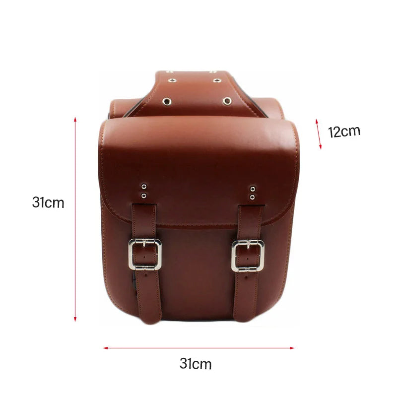 Sacoche cavalière marron pour moto - vue 4