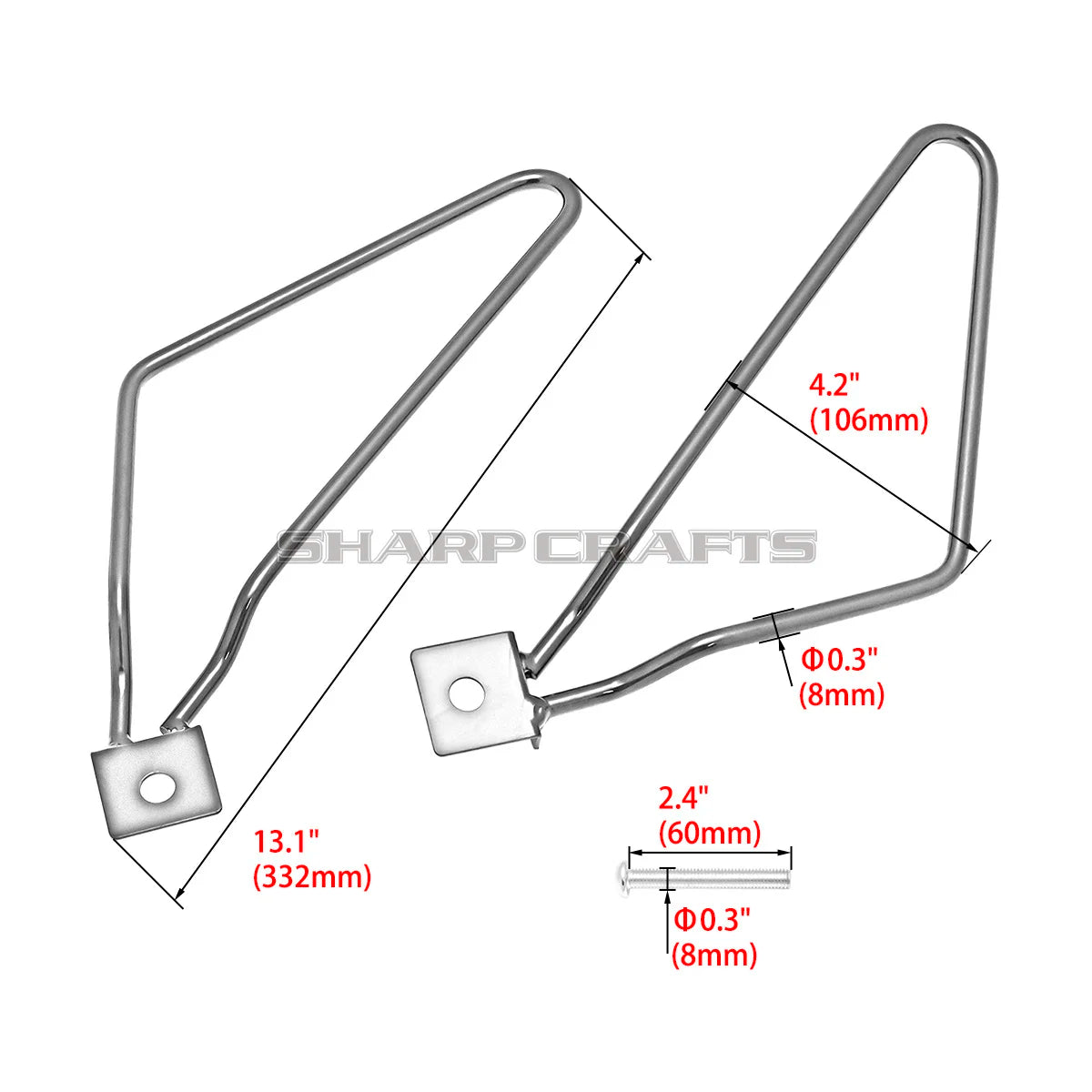 Supports de Sacoches Cavalières en Acier Inoxydable pour Harley Sportster/Dyna/Softail - vue 2