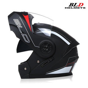 Casque moto modulable noir mentonnière relevée - vue de profil - vue 7