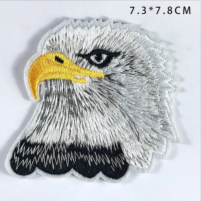 Grand écusson brodé aigle doré drapeau USA pour blouson moto - vue 6