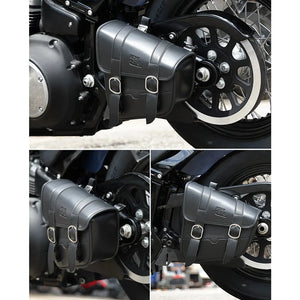 Sacoche de bras oscillant en cuir noir côté gauche pour Harley Softail - vue 6