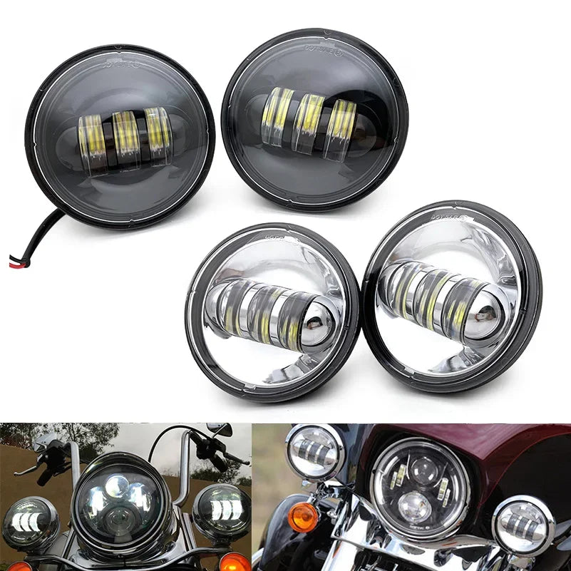 Feux additionnels LED 4,5 pouces pour Harley Touring - vue 1