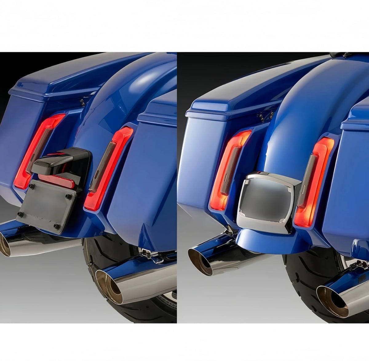 Support de plaque galbé avec LED pour moto Harley-Davidson Road Glide - vue 5