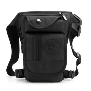 Sacoche de cuisse en toile marron pour moto - vue de face - vue 11