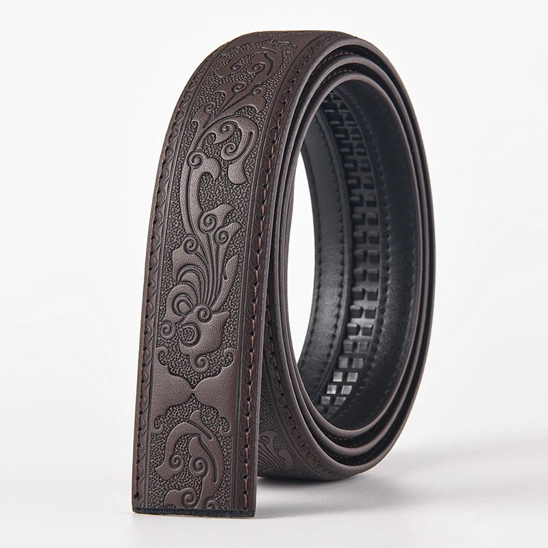 Ceinture en cuir noir à boucle automatique - vue 8