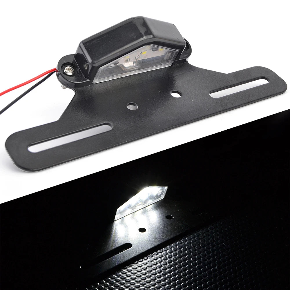 Support de plaque avec éclairage LED pour Harley custom - vue 1