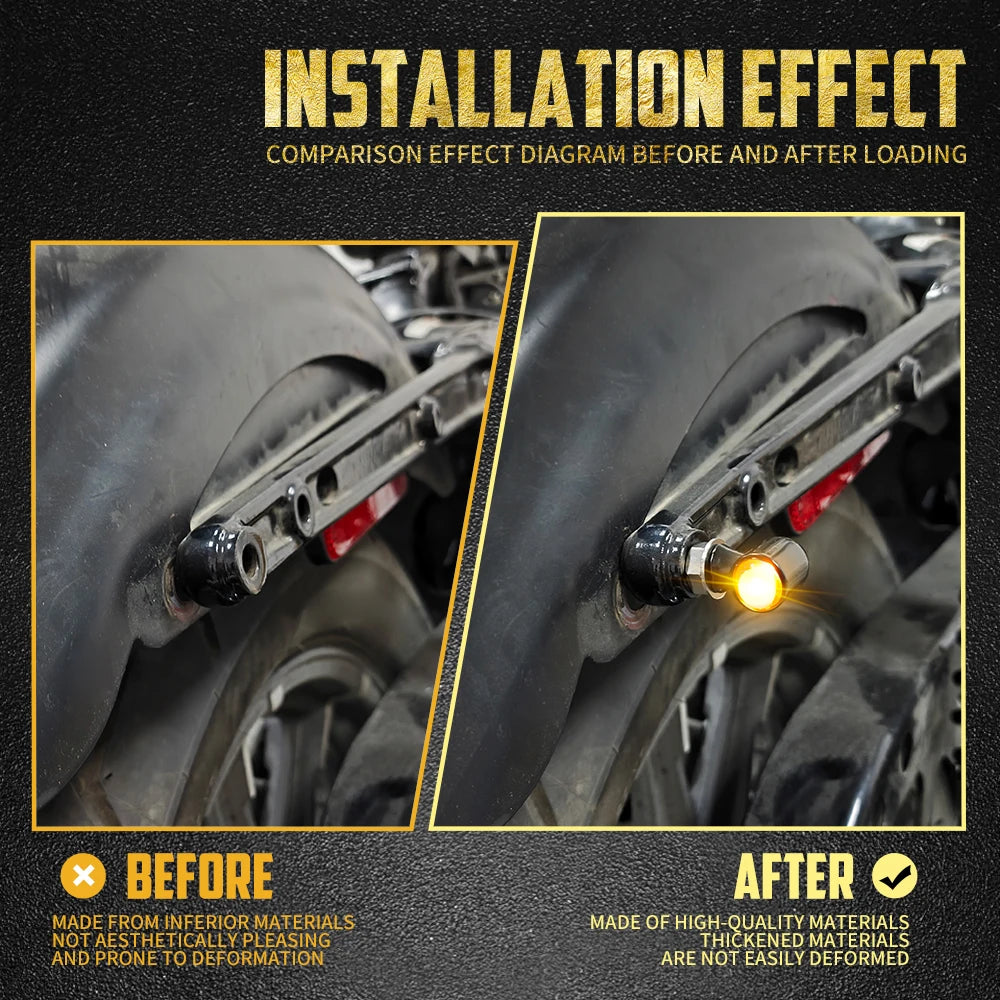 Clignotants LED mini homologués (E Mark) universels filetage M8 pour Harley-Davidson et motos custom – photo 3/10