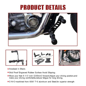 Kit commandes avancées, repose-pieds, leviers et biellettes en aluminium usiné pour Harley-Davidson Dyna Fat Bob, Super Glide, Street Bob 2000-2017 – photo 6/6