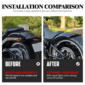 Kit garde-boue arrière raccourci et selle solo avec feux LED pour Harley Softail - vue 3