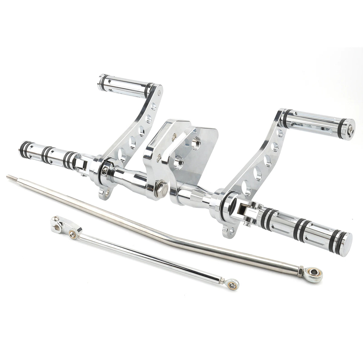 Kit commandes avancées, repose-pieds chrome et noir en aluminium pour Harley-Davidson Dyna Street Bob FXDB 2006-2017, Super Glide 2000-2015 FXDF – photo 8/10