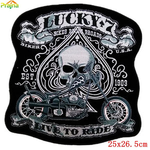 Écusson dorsal brodé biker punk crâne aigle - vue 45