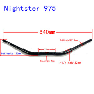 Guidon drag bar noir pour Harley Sportster S et Nightster 975 - vue 5