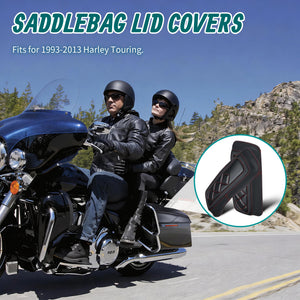 Caches de protection pour sacoches cavalières Harley Touring 1993-2013, cuir microfibre (la paire) - vue 2
