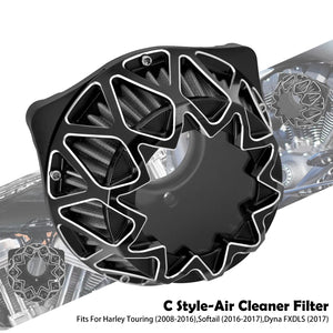 Kit filtre à air exposé noir pour Harley Sportster Dyna Softail Touring - vue 9