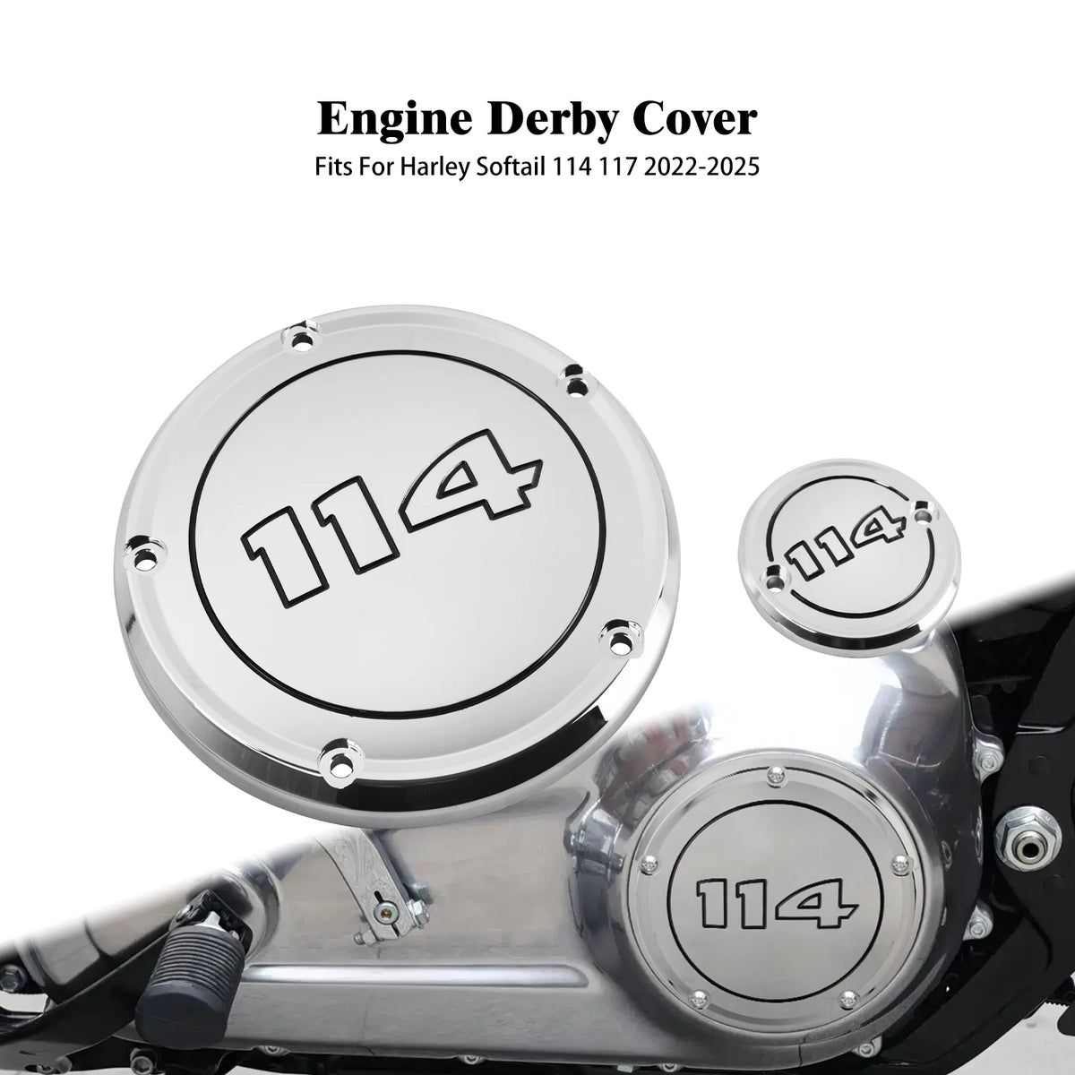 Caches chromés carter primaire et allumage pour Harley-Davidson Softail - vue 9