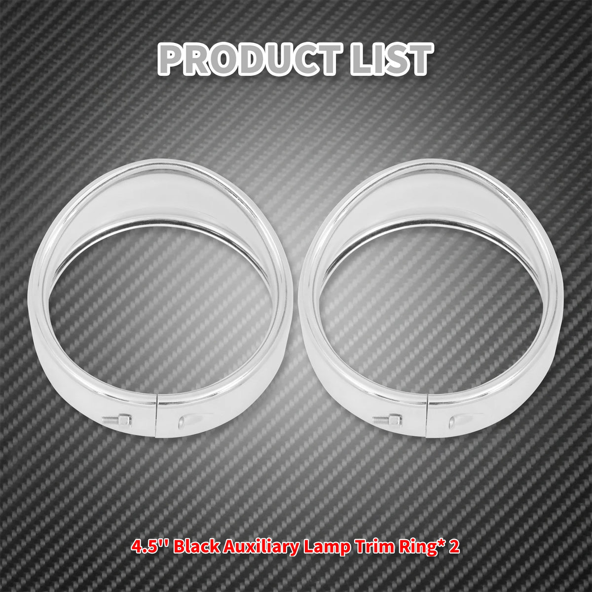 Anneaux de Finition Chromés pour Feux Additionnels 4,5" - Harley-Davidson Touring – photo 2/9