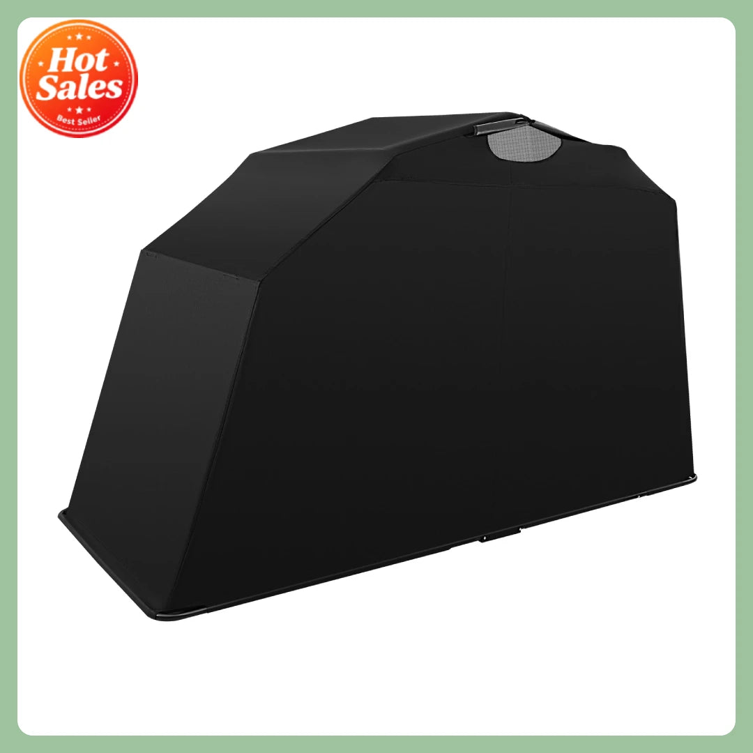 Tente de protection noire pour moto avec structure en acier - vue 1