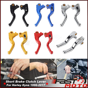 Paire de leviers de frein et d'embrayage noirs pour moto Harley-Davidson Dyna - vue 1