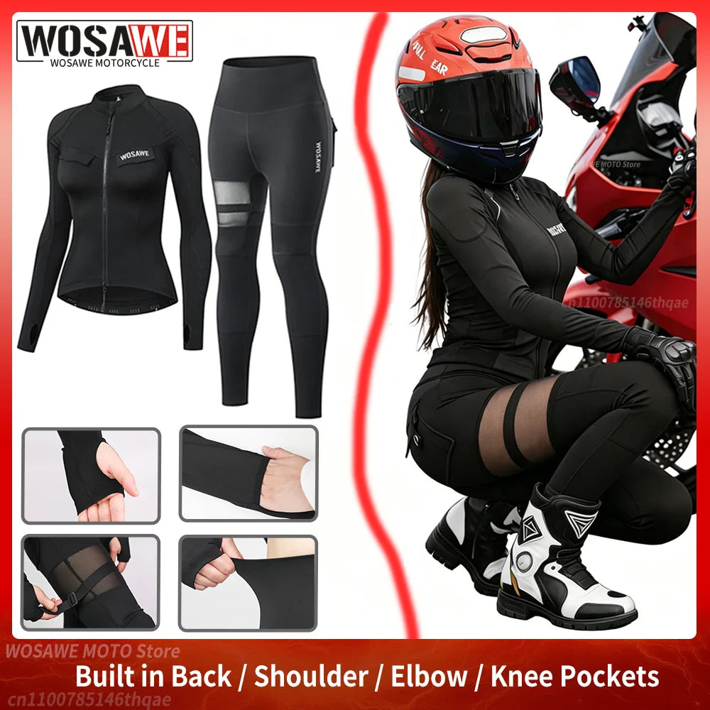 Ensemble moto femme WOSAWE blouson et pantalon - vue 1