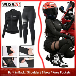 Ensemble moto femme WOSAWE blouson et pantalon - vue 1