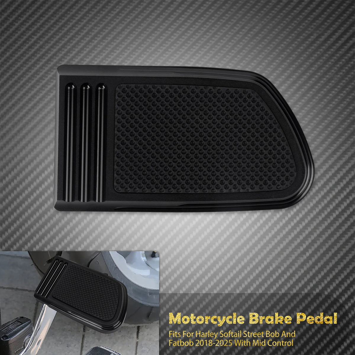 Cache de pédale de frein CNC pour commandes centrales - Harley Softail Street Bob, Fat Bob FXBB 2018-2025 – photo 8/8