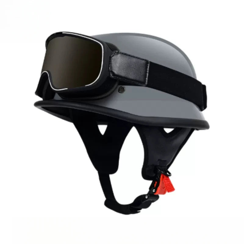 Casque moto demi-jet vintage simili cuir - vue produit - vue 15