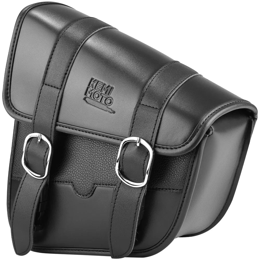Sacoche de bras oscillant en cuir noir côté gauche pour Harley Softail - vue 8