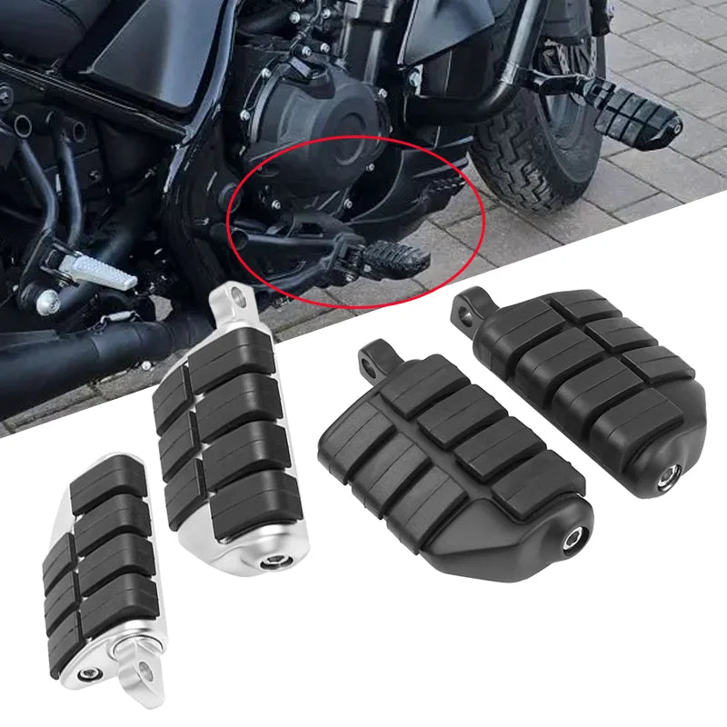 Repose-pieds en aluminium et caoutchouc pour Harley-Davidson Touring, Softail, Dyna & Sportster – photo 1/8