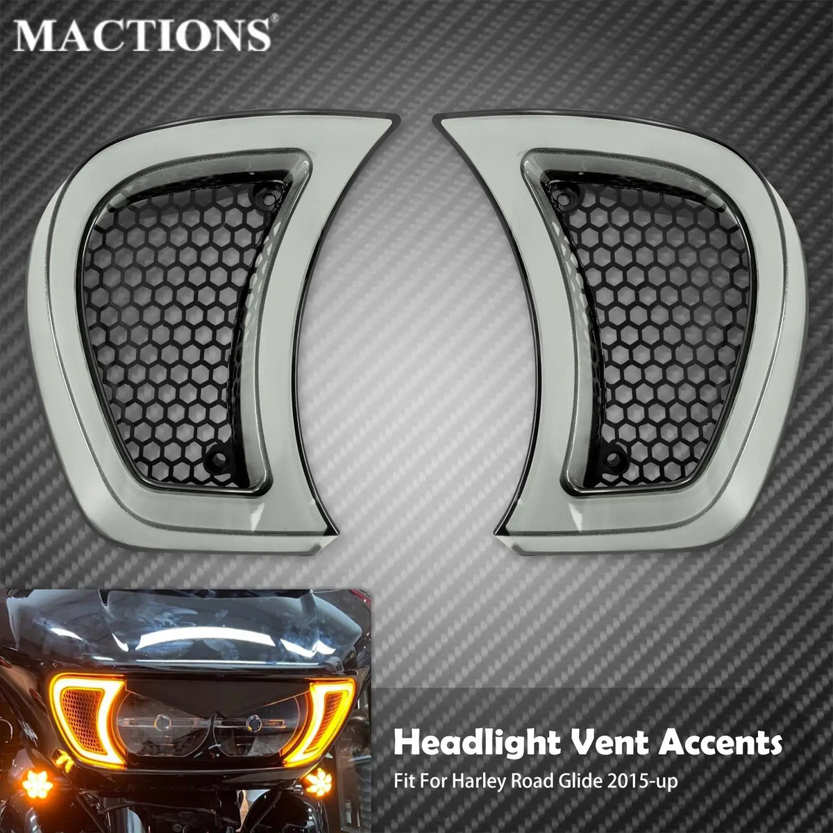Clignotants LED d'Accent de Calandre de Phare - Harley-Davidson Touring Road Glide FLTRX 2015-2023 – photo 1/7