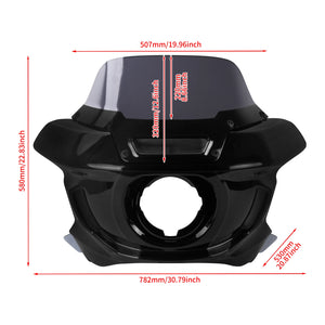 Carénage de phare avant ABS noir avec support pour Harley-Davidson - vue 6