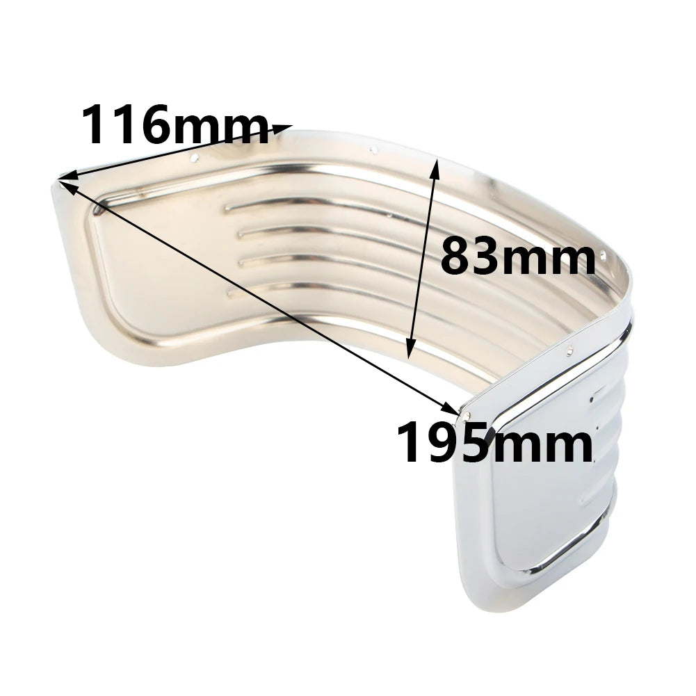 Bavette Chromée d'Extension de Garde-boue Avant Nervurée pour Harley Touring 1980-2013 – photo 2/4