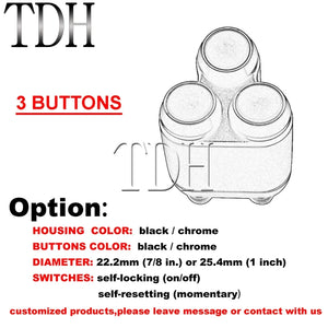 Commodo 2 ou 3 boutons pour Harley guidon 22/25 mm - vue 13