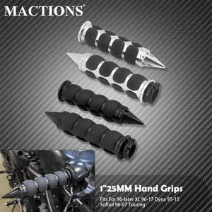 Poignées de Guidon 1'' (25mm) - Harley-Davidson Sportster, Dyna, Softail, Touring – photo 1/8