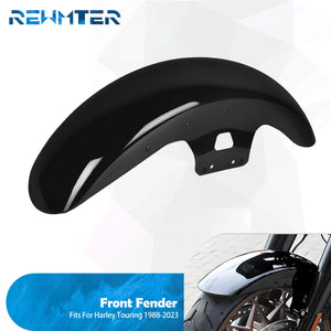 Garde-boue avant en fer noir brillant pour Harley Touring - vue 1