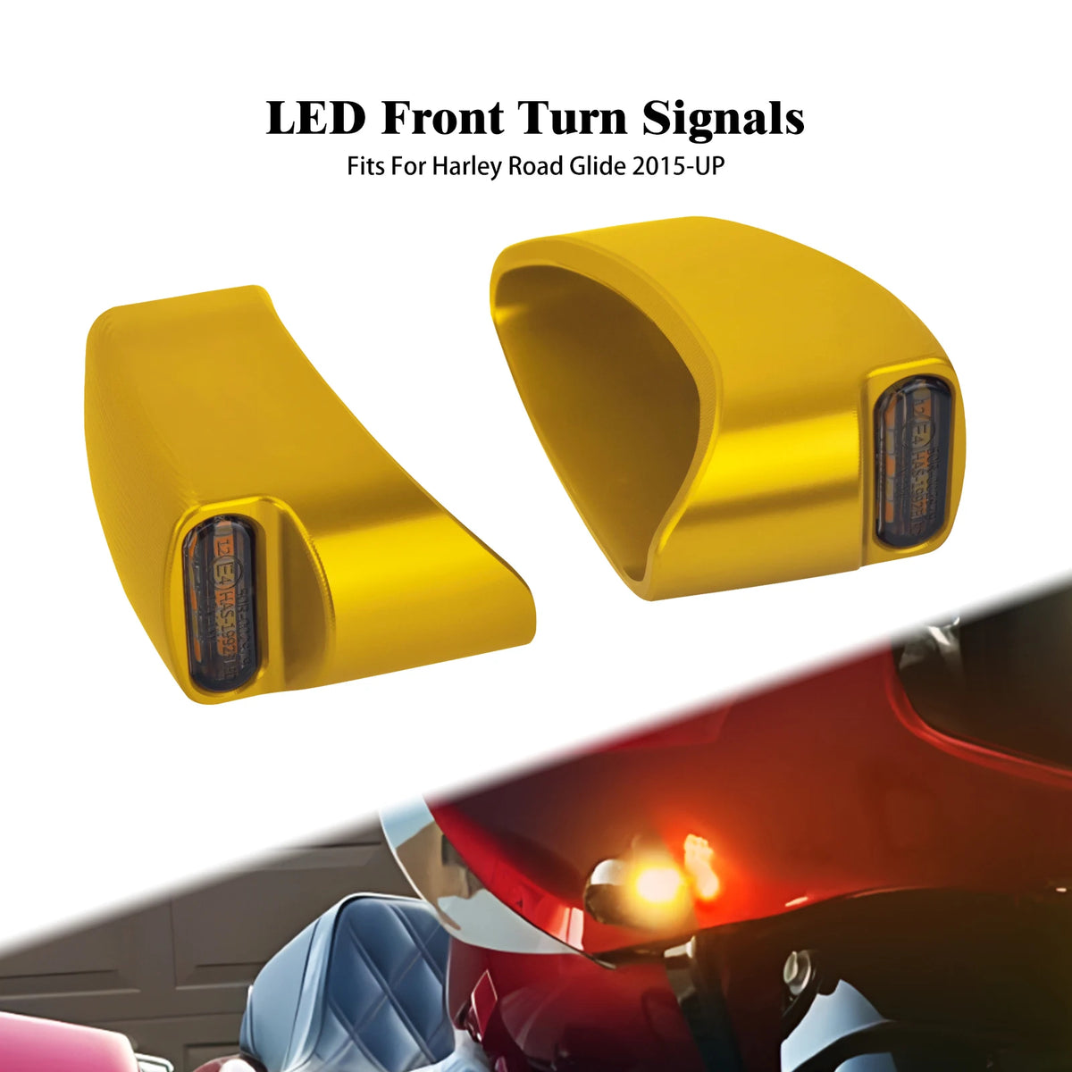 Clignotant LED chromé homologué E-Mark pour Harley-Davidson Road Glide - vue 8