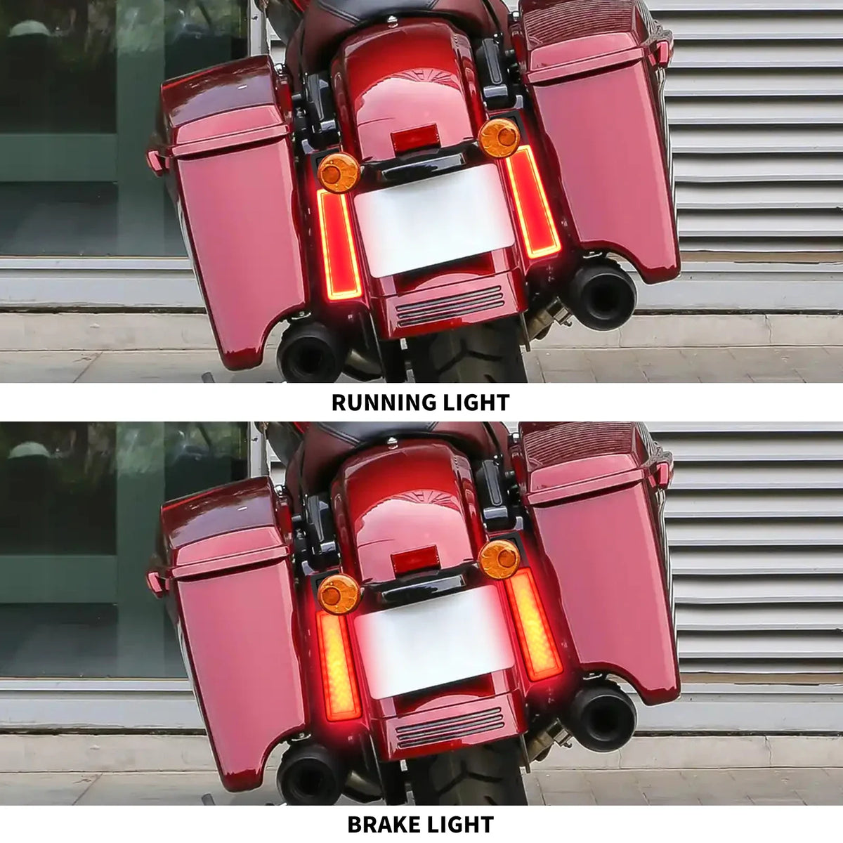 Insert LED de Sacoche/Garde-boue - Feu de Position et Stop - Harley-Davidson Touring Road Glide, Road King, Street Glide 2014-2023 – photo 2/8