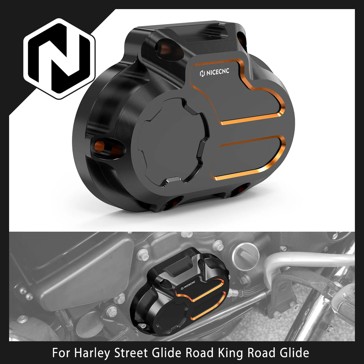 Cache latéral de boîte anodisé pour Harley Dyna et Touring - vue 1