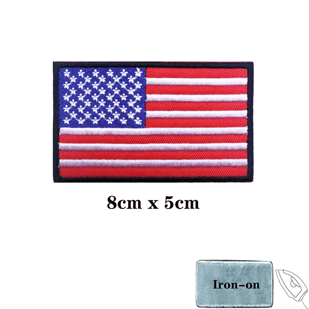 Écusson brodé rectangulaire drapeau américain USA - vue 7