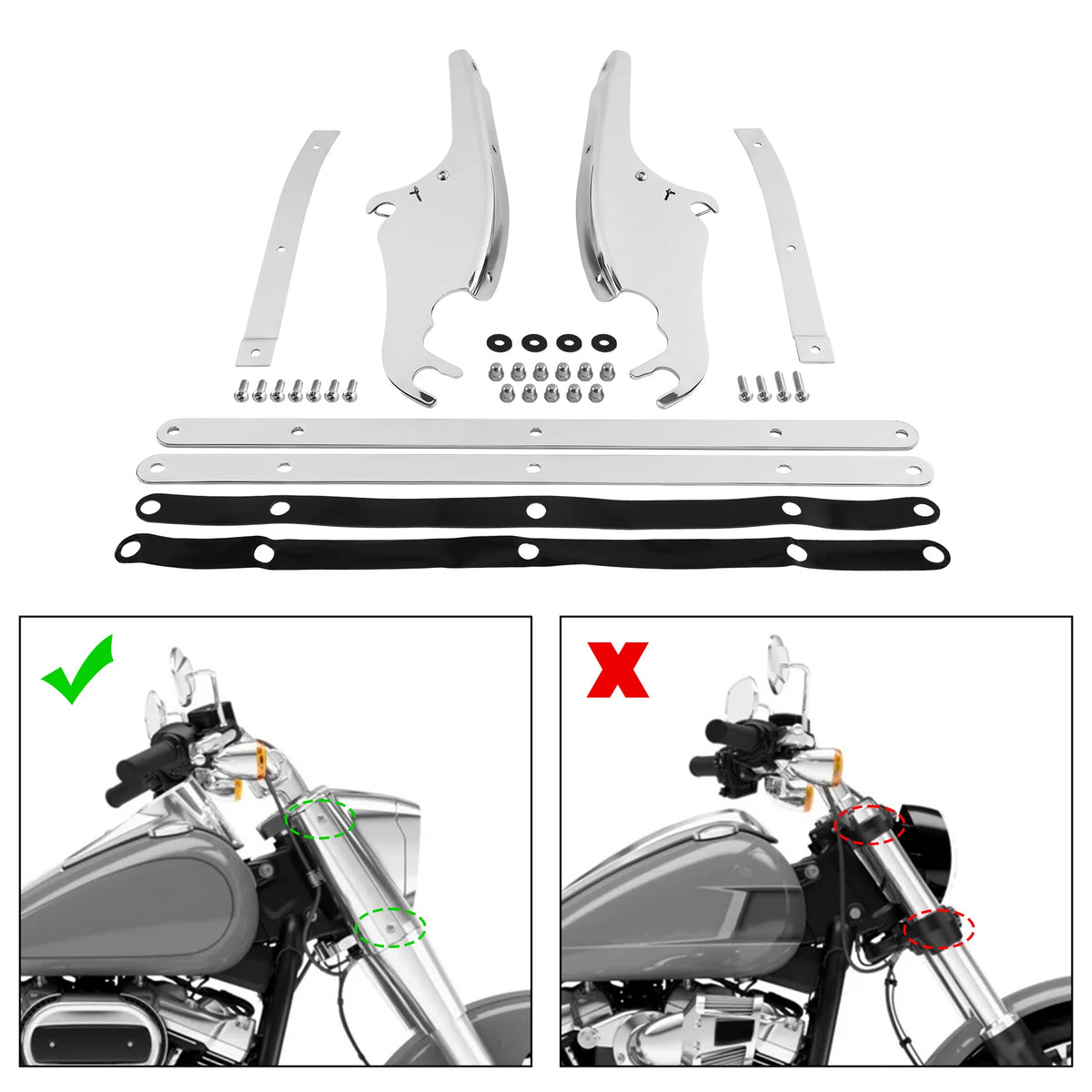Kit de support de pare-brise pour Harley-Davidson Softail Slim - vue 6