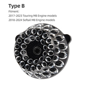 Air cleaner CNC aluminium pour Harley Touring Softail M8 - vue 9