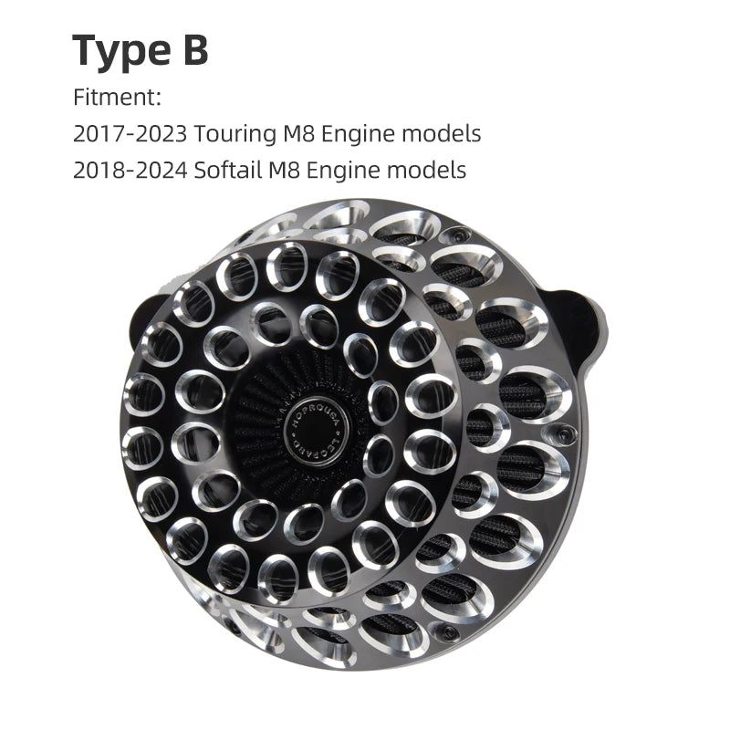 Air cleaner CNC aluminium pour Harley Touring Softail M8 - vue 9