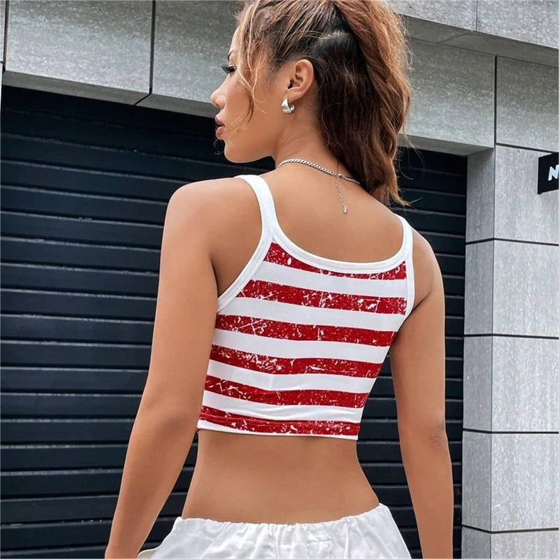 Crop top drapeau USA dos nu - vue 5