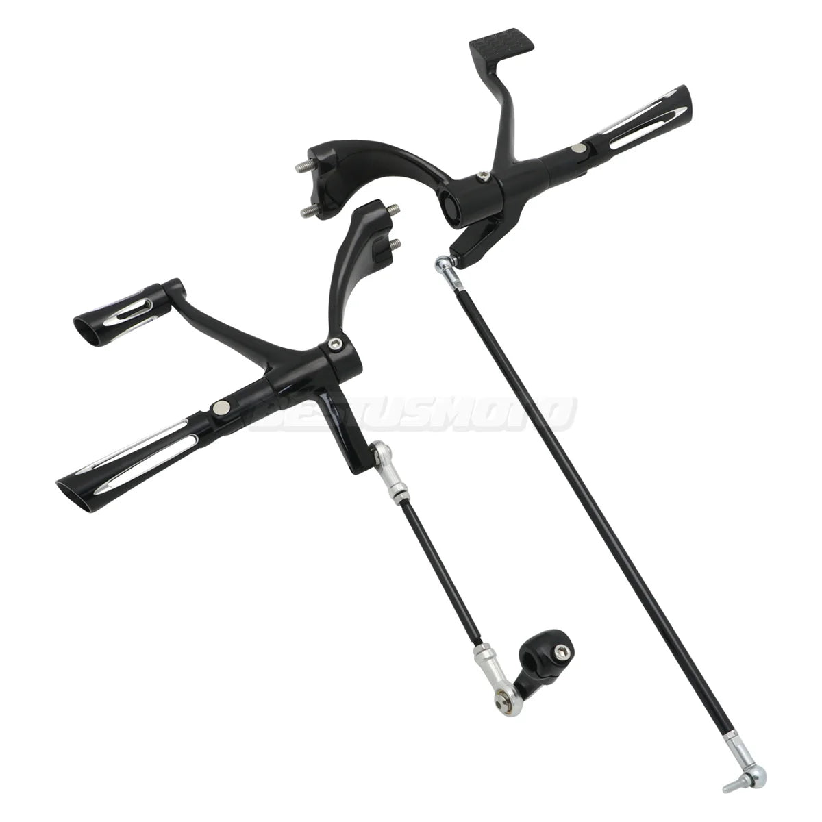Kit complet commandes avancées CNC, repose-pieds, biellettes et leviers pour Harley-Davidson Sportster XL 48, 883, 1200, SuperLow 2004-2013 – photo 3/16