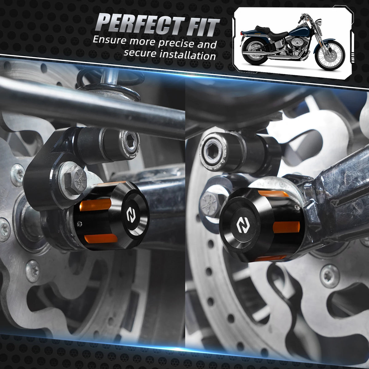 Caches d'Écrou d'Essieu Arrière CNC pour Harley Street Glide, Road King, Electra Glide – photo 6/9